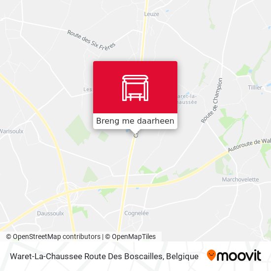 Waret-La-Chaussee Route Des Boscailles kaart