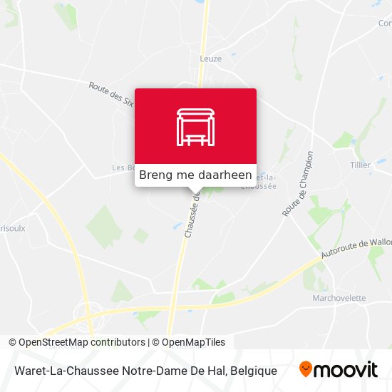 Waret-La-Chaussee Notre-Dame De Hal kaart