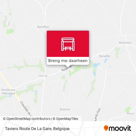 Taviers Route De La Gare kaart