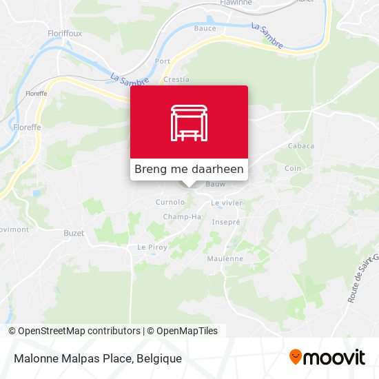 Malonne Malpas Place kaart
