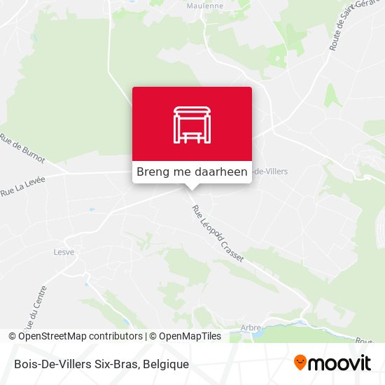 Bois-De-Villers Six-Bras kaart