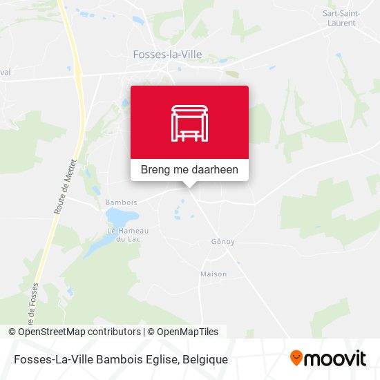 Fosses-La-Ville Bambois Eglise kaart