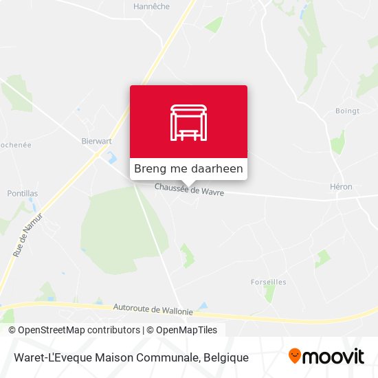 Waret-L'Eveque Maison Communale kaart
