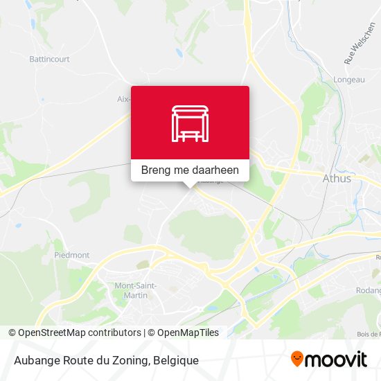 Aubange Route du Zoning kaart