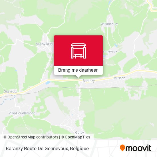 Baranzy Route De Gennevaux kaart