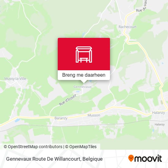 Gennevaux Route De Willancourt kaart