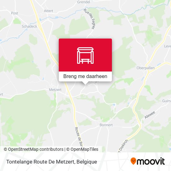 Tontelange Route De Metzert kaart