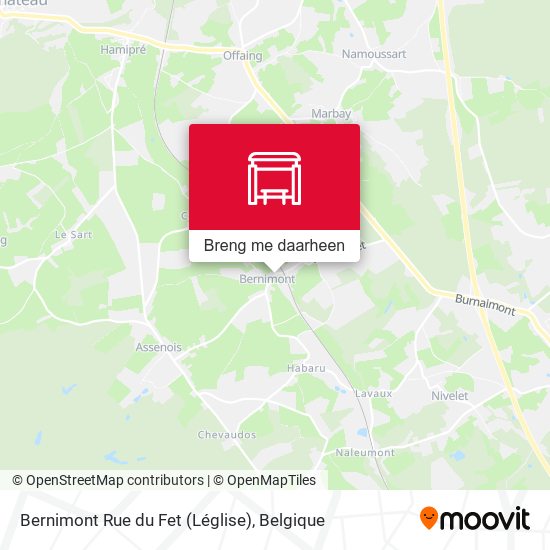 Bernimont Rue du Fet (Léglise) kaart