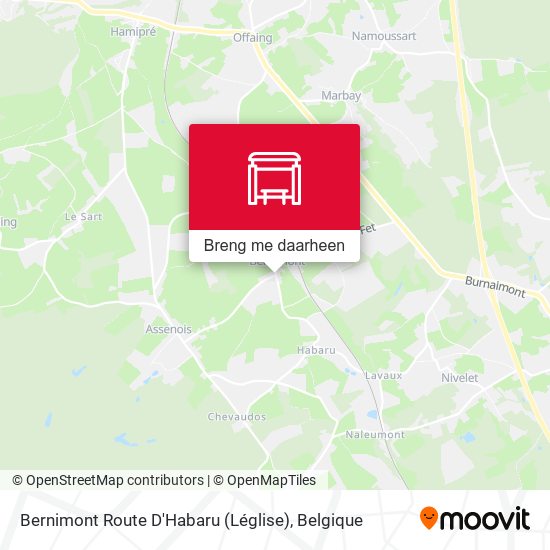 Bernimont Route D'Habaru (Léglise) kaart