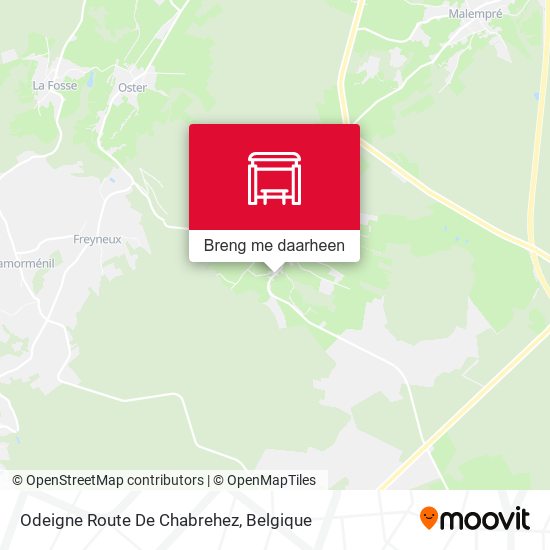 Odeigne Route De Chabrehez kaart
