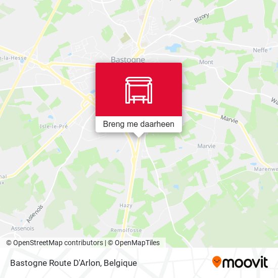 Bastogne Route D'Arlon kaart
