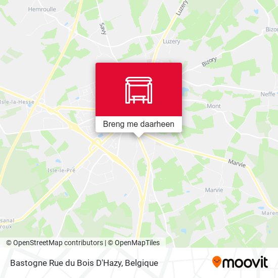 Bastogne Rue du Bois D'Hazy kaart