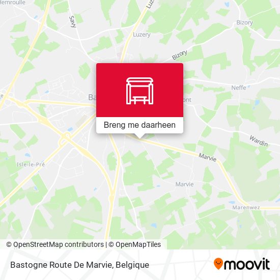 Bastogne Route De Marvie kaart