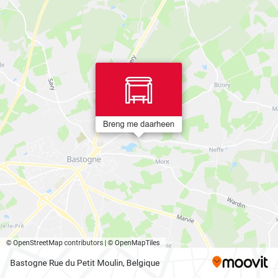 Bastogne Rue du Petit Moulin kaart