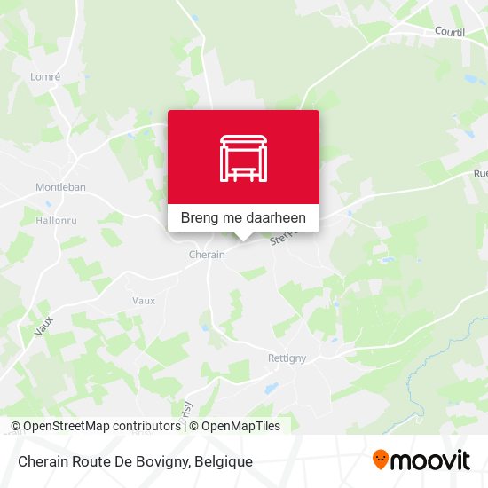 Cherain Route De Bovigny kaart