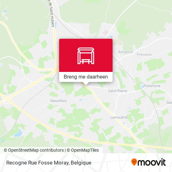 Recogne Rue Fosse Moray kaart