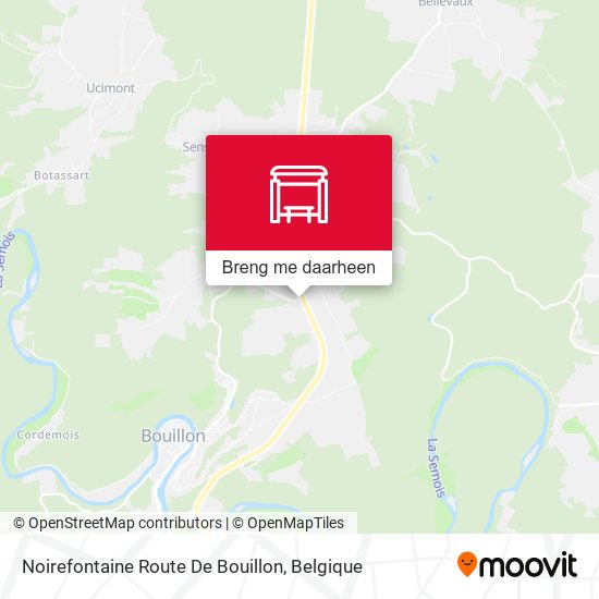 Noirefontaine Route De Bouillon kaart