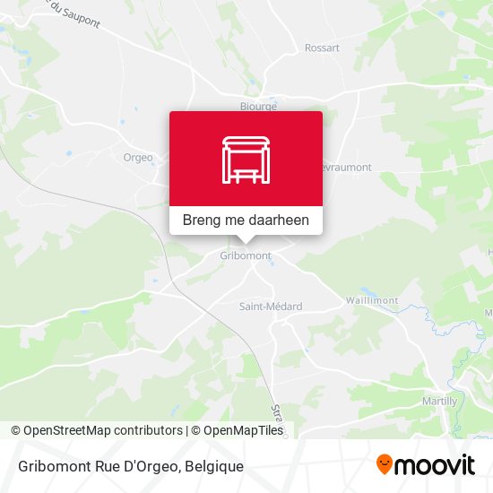 Gribomont Rue D'Orgeo kaart