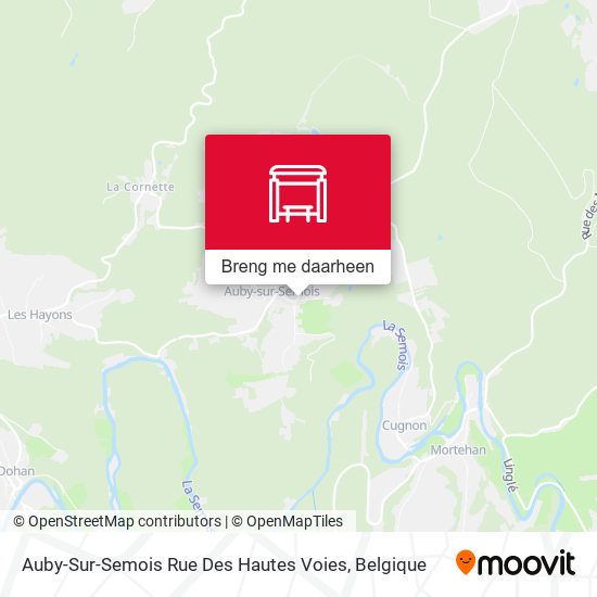 Auby-Sur-Semois Rue Des Hautes Voies kaart