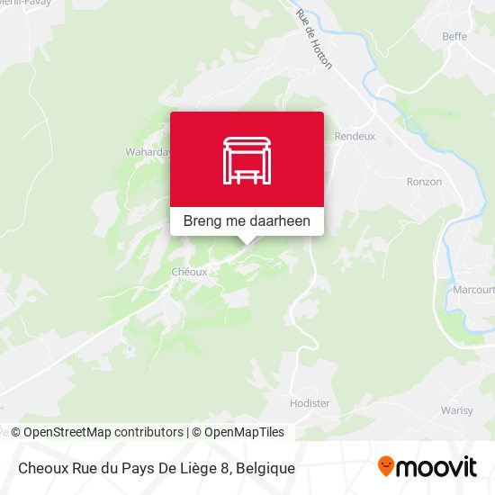 Cheoux Rue du Pays De Liège 8 kaart