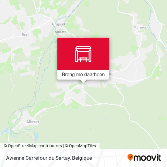 Awenne Carrefour du Sartay kaart