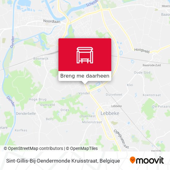 Sint-Gillis-Bij-Dendermonde Kruisstraat kaart