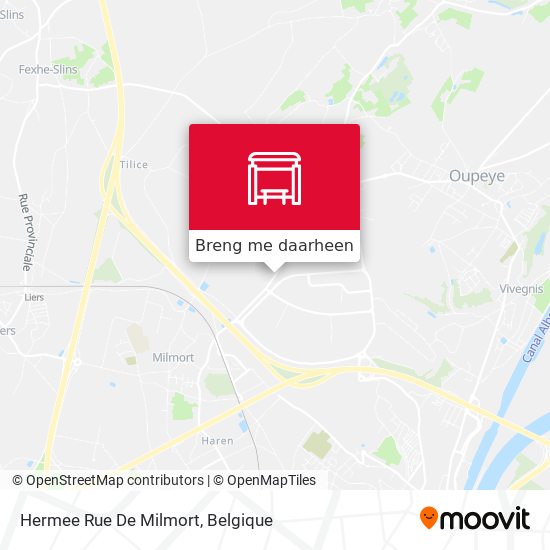 Hermee Rue De Milmort kaart