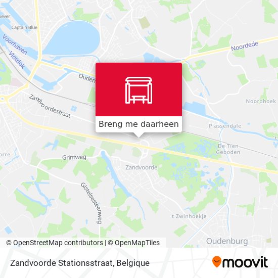 Zandvoorde Stationsstraat kaart