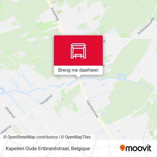 Kapellen Oude Ertbrandstraat kaart