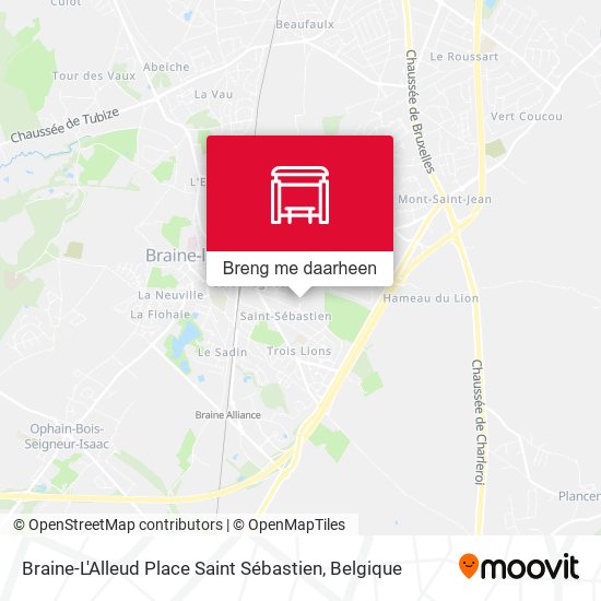 Braine-L'Alleud Place Saint Sébastien kaart