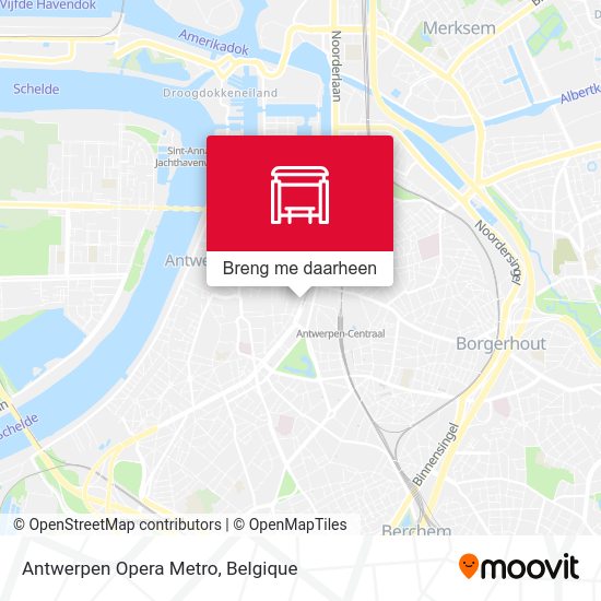 Antwerpen Opera Metro kaart