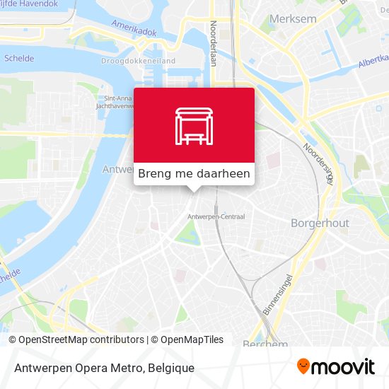 Antwerpen Opera Metro kaart