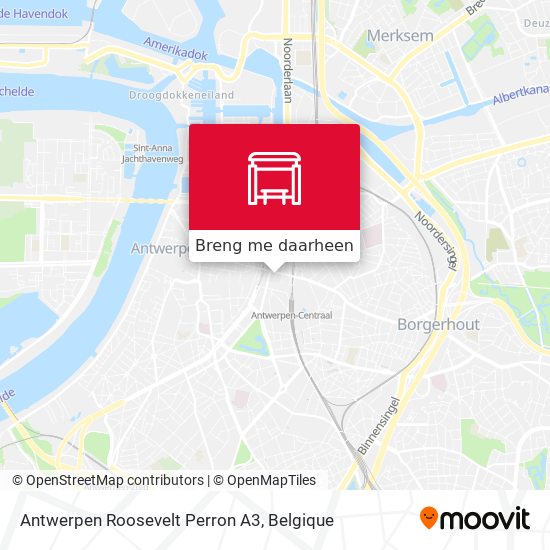 Antwerpen Roosevelt Perron A3 kaart