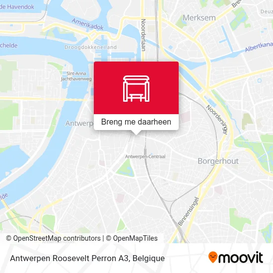 Antwerpen Roosevelt Perron A3 kaart