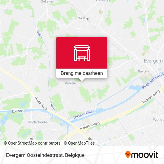 Evergem Oosteindestraat kaart