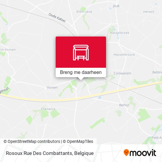 Rosoux Rue Des Combattants kaart