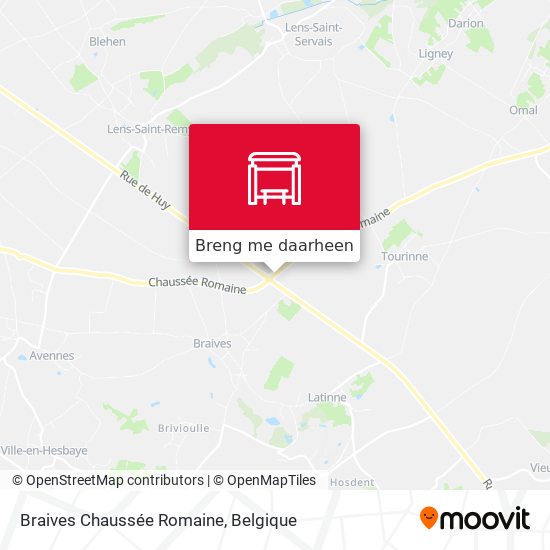 Braives Chaussée Romaine kaart