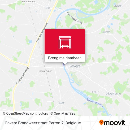 Gavere Brandweerstraat Perron 2 kaart