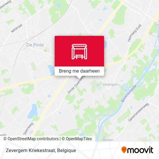 Zevergem Kriekestraat kaart