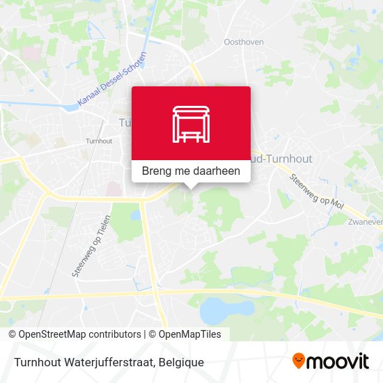 Turnhout Waterjufferstraat kaart