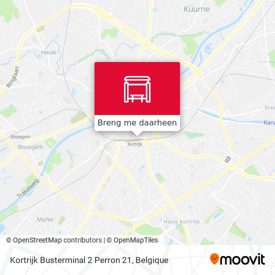 Kortrijk Busterminal 2 Perron 21 kaart