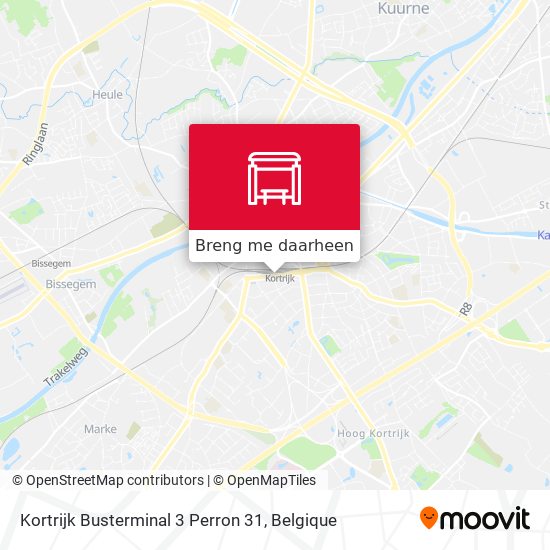 Kortrijk Busterminal 3 Perron 31 kaart