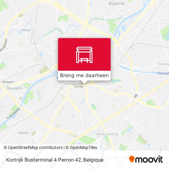 Kortrijk Busterminal 4 Perron 42 kaart