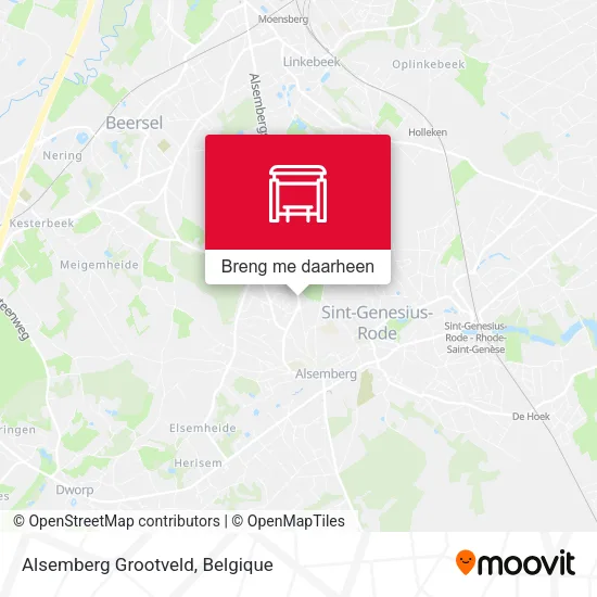 Alsemberg Grootveld kaart