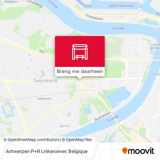 Antwerpen P+R Linkeroever kaart