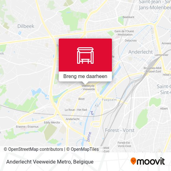 Anderlecht Veeweide Metro kaart