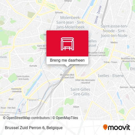 Brussel Zuid Perron 6 kaart