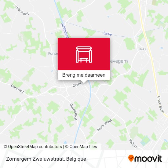 Zomergem Zwaluwstraat kaart