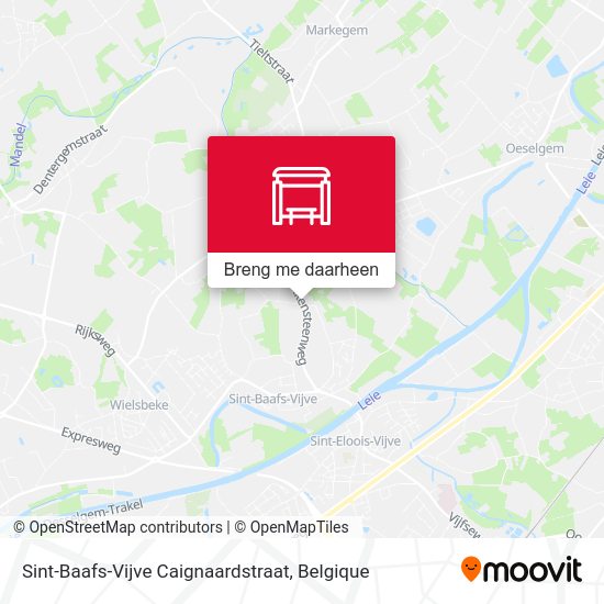Sint-Baafs-Vijve Caignaardstraat kaart