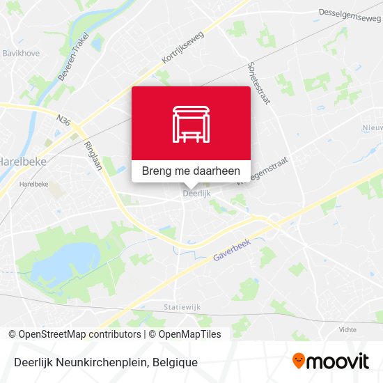 Deerlijk Neunkirchenplein kaart